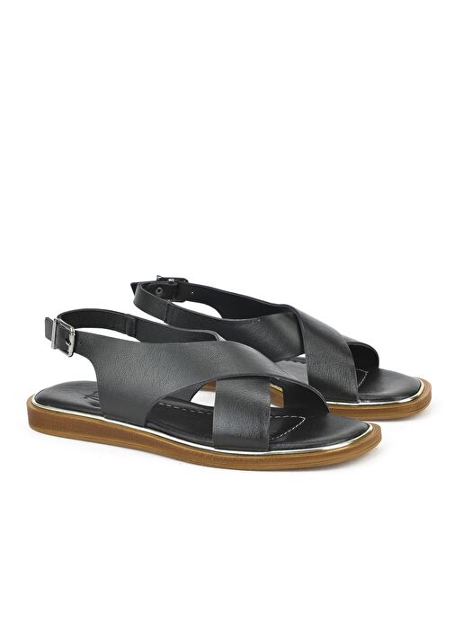 Ziya, Kadın Hakiki Deri Sandalet 1511032Z11500 Siyah - Görsel 3