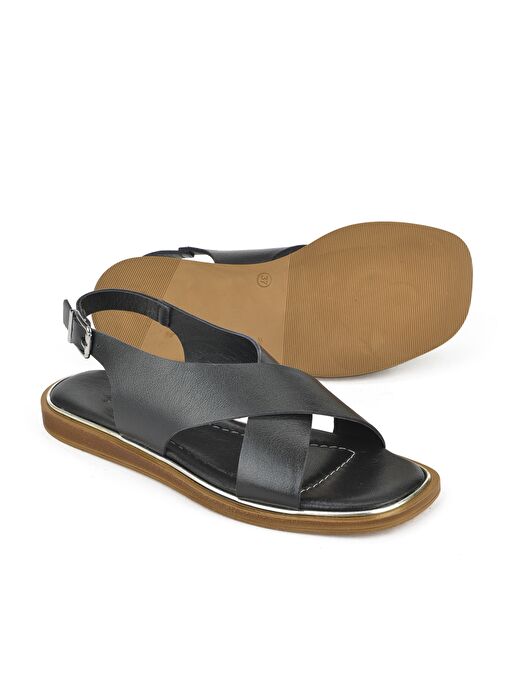 Ziya, Kadın Hakiki Deri Sandalet 1511032Z11500 Siyah - Görsel 5