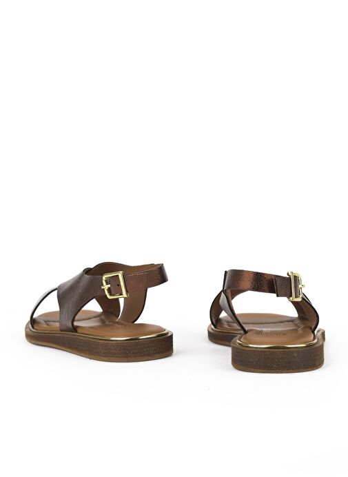 Ziya, Kadın Hakiki Deri Sandalet 1511032Z11500 Bronz - Görsel 4
