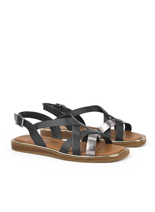 Ziya, Kadın Hakiki Deri Sandalet 1511032Z11501 Siyah - Görsel 3