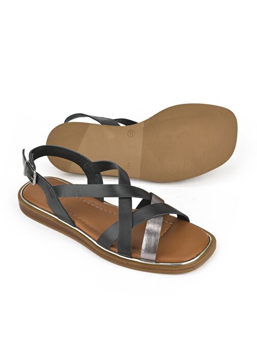 Ziya, Kadın Hakiki Deri Sandalet 1511032Z11501 Siyah - Görsel 5