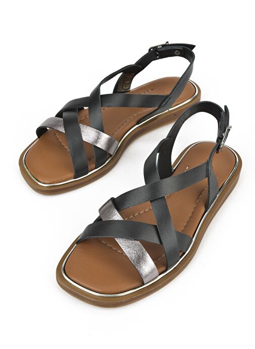 Ziya, Kadın Hakiki Deri Sandalet 1511032Z11501 Siyah - Görsel 6