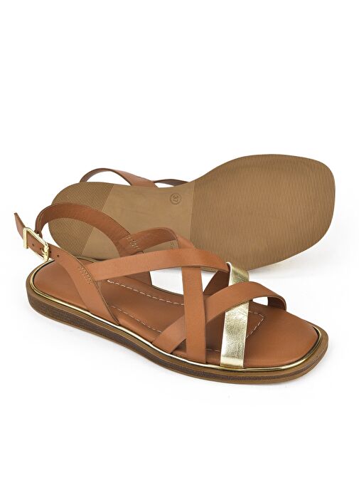 Ziya, Kadın Hakiki Deri Sandalet 1511032Z11501 Taba - Görsel 5