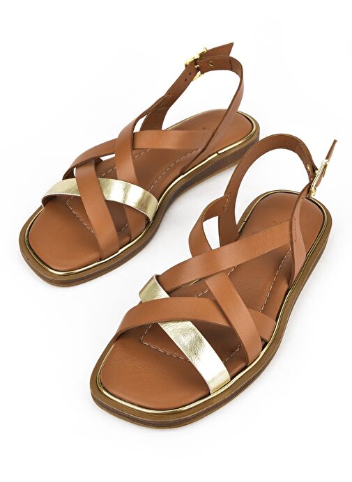 Ziya, Kadın Hakiki Deri Sandalet 1511032Z11501 Taba - Görsel 6