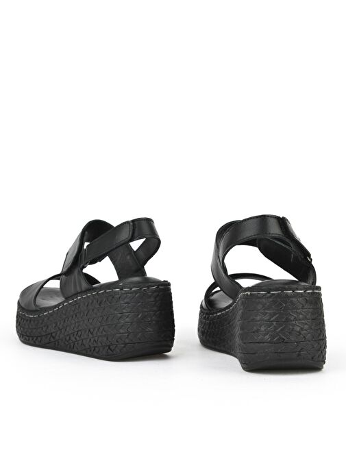 Ziya, Kadın Hakiki Deri Dolgu Topuk Sandalet 1511032Z7706 Siyah - Görsel 4