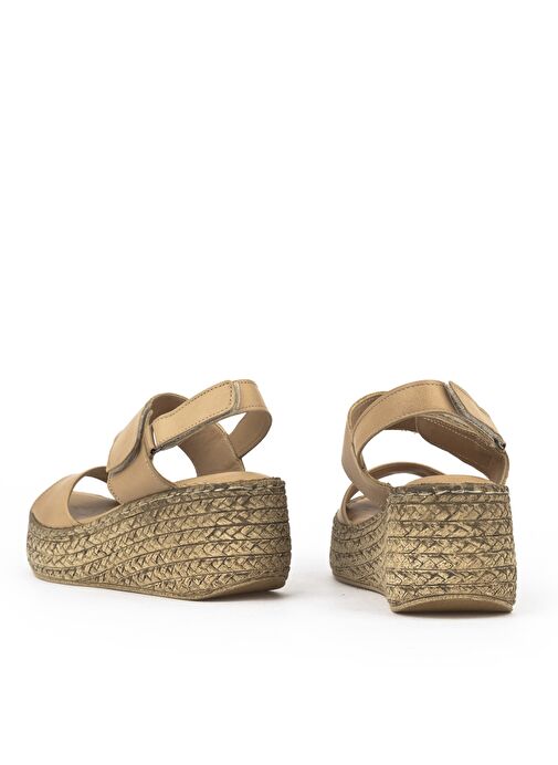 Ziya, Kadın Hakiki Deri Dolgu Topuk Sandalet 1511032Z7706 Nude - Görsel 4