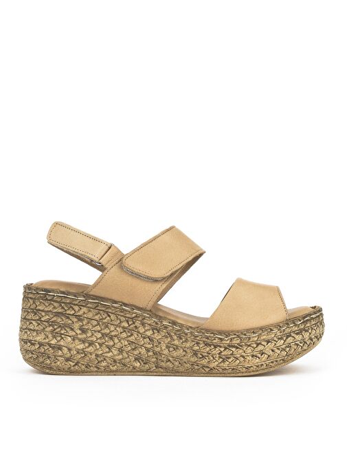 Ziya, Kadın Hakiki Deri Dolgu Topuk Sandalet 1511032Z7706 Nude - Görsel 2