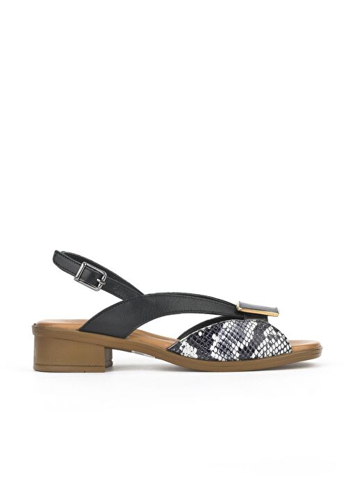 Ziya, Kadın Hakiki Deri Topuklu Sandalet 1511032Z6020 Siyah - Görsel 2