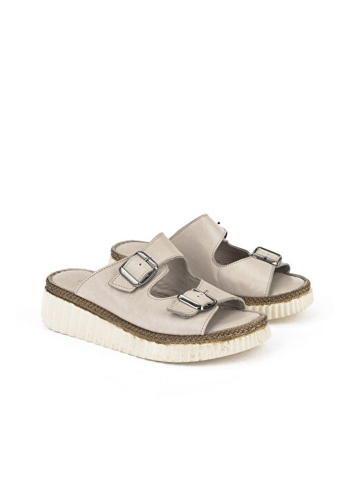 Ziya Gri Kadın Deri Terlik 1511008Z188_011 - Görsel 3