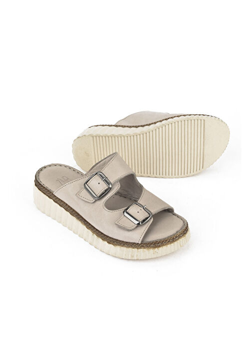 Ziya Gri Kadın Deri Terlik 1511008Z188_011 - Görsel 5