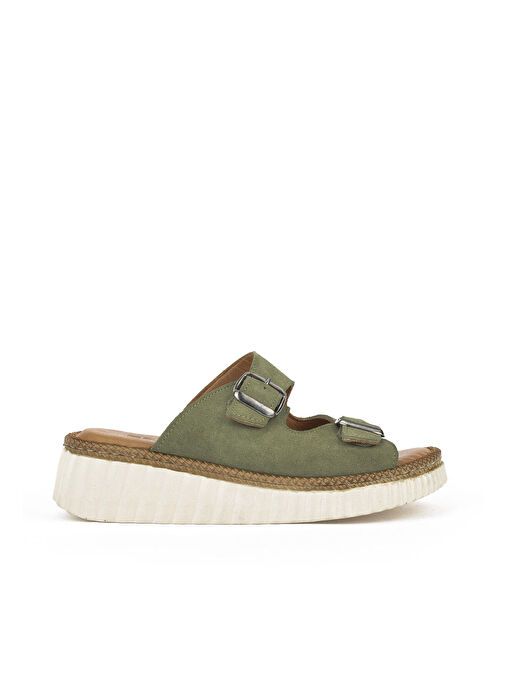 Ziya Yeşil Kadın Deri Terlik 1511008Z1882_630 - Görsel 2