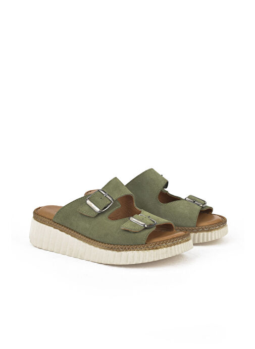 Ziya Yeşil Kadın Deri Terlik 1511008Z1882_630 - Görsel 3