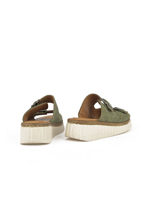 Ziya Yeşil Kadın Deri Terlik 1511008Z1882_630 - Görsel 4