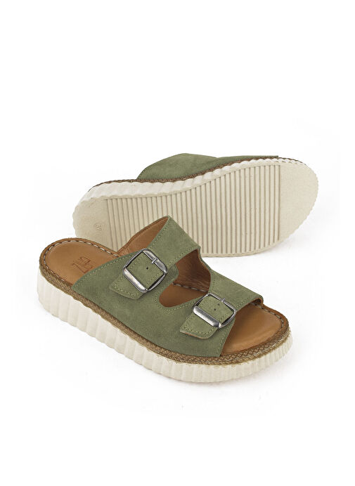 Ziya Yeşil Kadın Deri Terlik 1511008Z1882_630 - Görsel 5