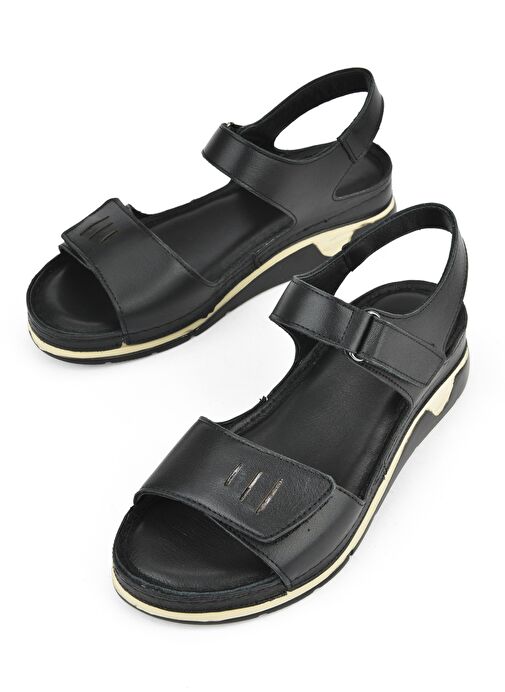 Ziya, Kadın Hakiki Deri Sandalet 1511008Z22 Siyah - Görsel 6