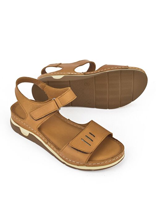 Ziya, Kadın Hakiki Deri Sandalet 1511008Z22 Taba - Görsel 5