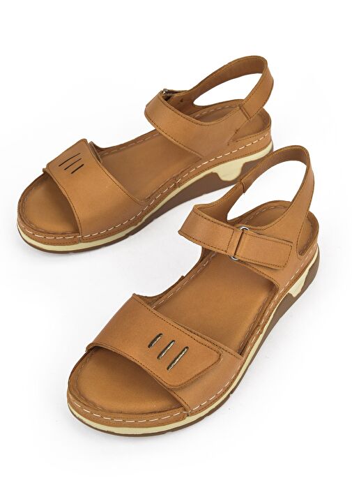 Ziya, Kadın Hakiki Deri Sandalet 1511008Z22 Taba - Görsel 6