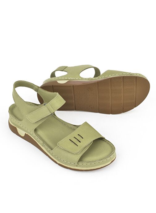 Ziya, Kadın Hakiki Deri Sandalet 1511008Z22 Yeşil - Görsel 5