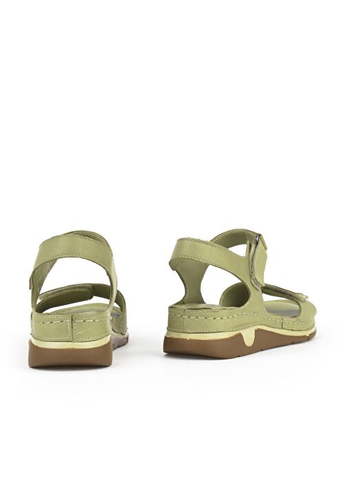 Ziya, Kadın Hakiki Deri Sandalet 1511008Z22 Yeşil - Görsel 4