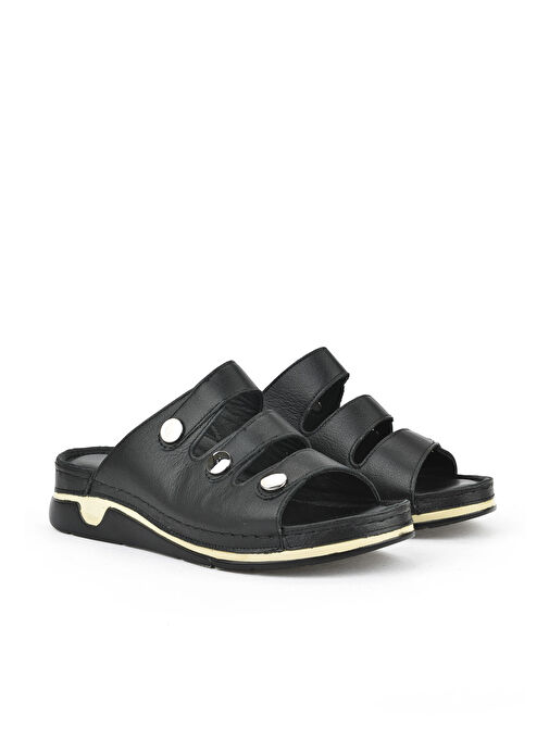 Ziya Siyah Kadın Deri Terlik 1511008Z15_000 - Görsel 3