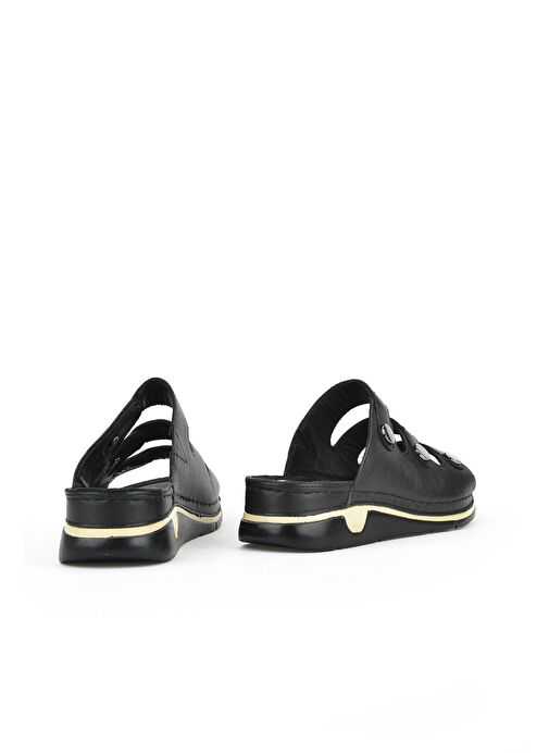 Ziya Siyah Kadın Deri Terlik 1511008Z15_000 - Görsel 4