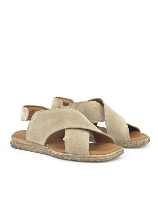 Ziya, Kadın Hakiki Deri Sandalet 1511047Z706 Bej - Görsel 3