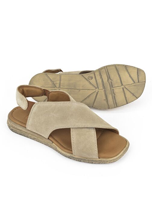 Ziya, Kadın Hakiki Deri Sandalet 1511047Z706 Bej - Görsel 5