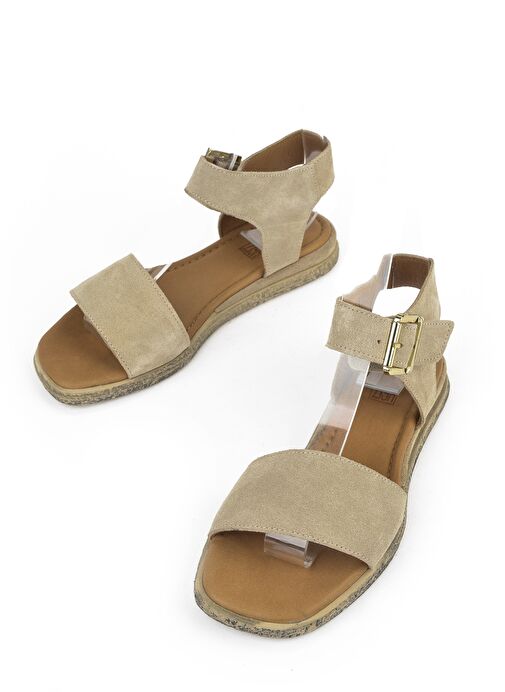 Ziya, Kadın Hakiki Deri Sandalet 1511047Z713 Bej - Görsel 6