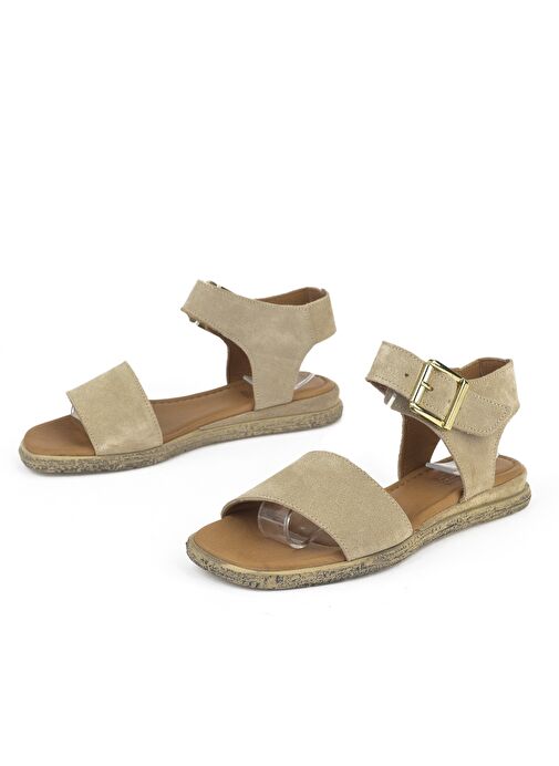 Ziya, Kadın Hakiki Deri Sandalet 1511047Z713 Bej - Görsel 5