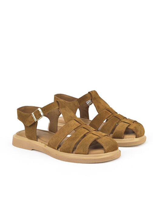 Ziya, Kadın Hakiki Deri Sandalet 1511047Z6002 Taba - Görsel 3