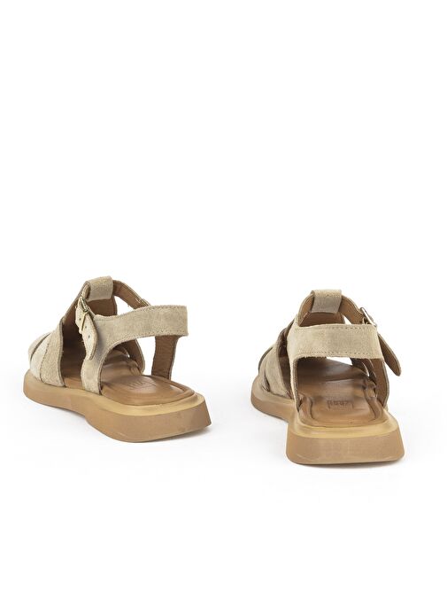 Ziya, Kadın Hakiki Deri Sandalet 1511047Z6002 Bej - Görsel 4