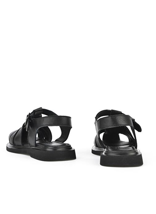 Ziya, Kadın Hakiki Deri Sandalet 1511047Z600 Siyah - Görsel 4