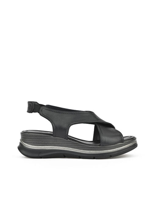 Ziya Siyah Kadın Deri Sandalet 1511020Z2562_000 - Görsel 2
