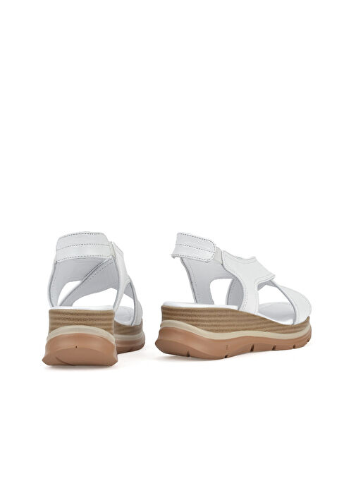 Ziya Beyaz Kadın Deri Sandalet 1511020Z2562_500 - Görsel 4