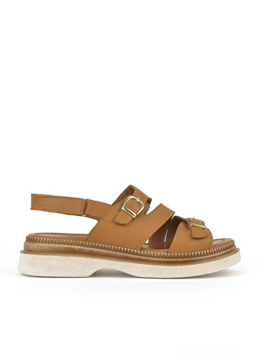 Ziya, Kadın Hakiki Deri Dolgu Topuk Sandalet 1511020Z6122 Taba - Görsel 2