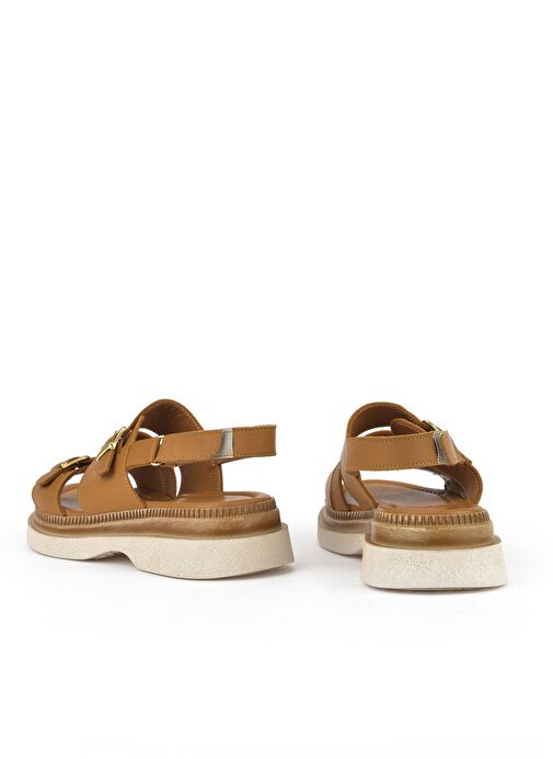 Ziya, Kadın Hakiki Deri Dolgu Topuk Sandalet 1511020Z6122 Taba - Görsel 4