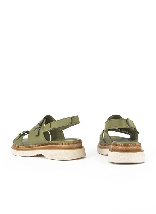 Ziya, Kadın Hakiki Deri Dolgu Topuk Sandalet 1511020Z6122 Yeşil - Görsel 4