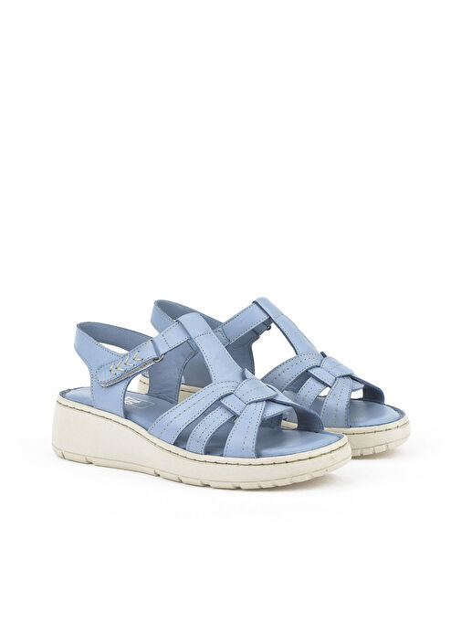 Ziya Mavi Kadın Deri Sandalet 1511048Z501_661 - Görsel 3