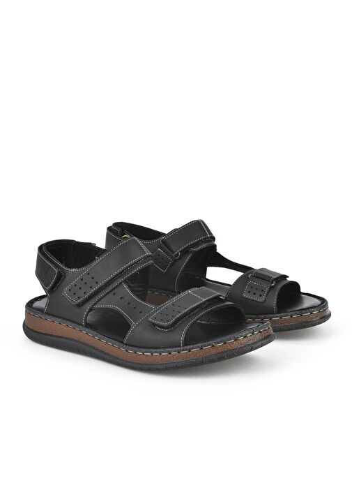 Ziya, Erkek Hakiki Deri Sandalet 1511045ZS6 Siyah - Görsel 3