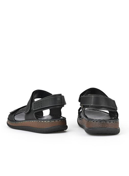 Ziya, Erkek Hakiki Deri Sandalet 1511045ZS6 Siyah - Görsel 4