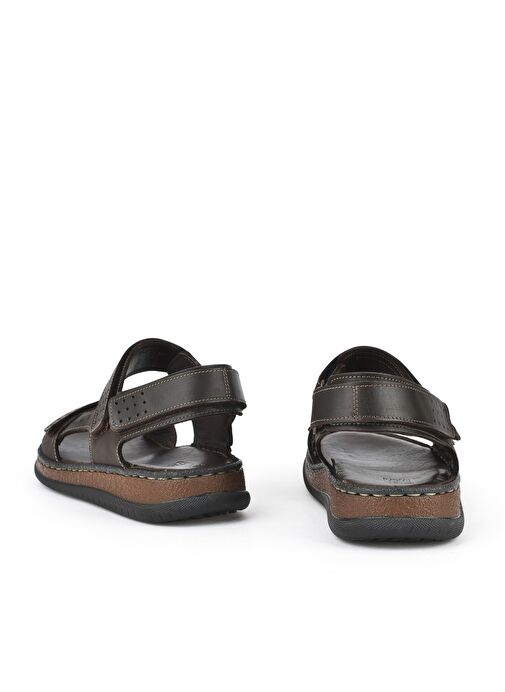 Ziya, Erkek Hakiki Deri Sandalet 1511045ZS6 Kahve - Görsel 4