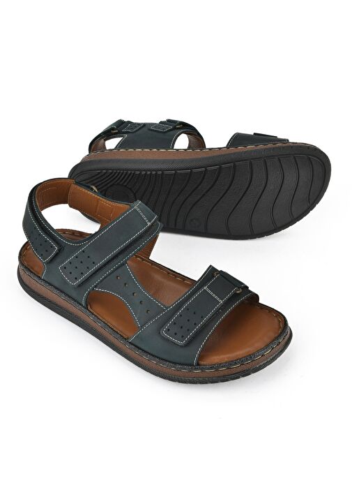 Ziya, Erkek Hakiki Deri Sandalet 1511045ZS6 Yeşil - Görsel 5