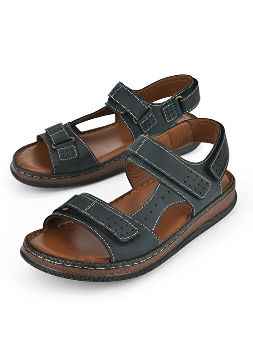 Ziya, Erkek Hakiki Deri Sandalet 1511045ZS6 Yeşil - Görsel 6