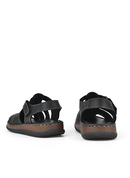 Ziya, Erkek Hakiki Deri Sandalet 1511045ZS32 Siyah - Görsel 4