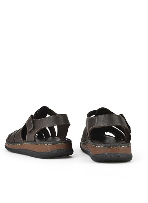 Ziya, Erkek Hakiki Deri Sandalet 1511045ZS32 Kahve - Görsel 4