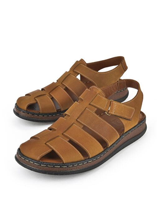 Ziya, Erkek Hakiki Deri Sandalet 1511045ZS32 Taba - Görsel 6