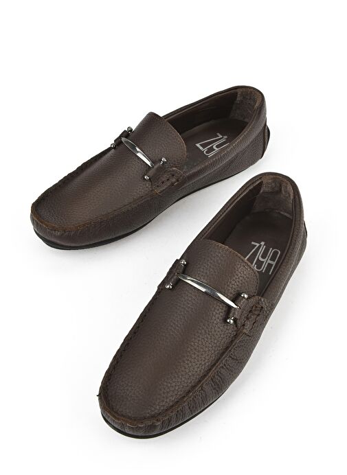 Ziya, Erkek Hakiki Deri Ayakkabı 1511007ZB02 Kahve - Görsel 6