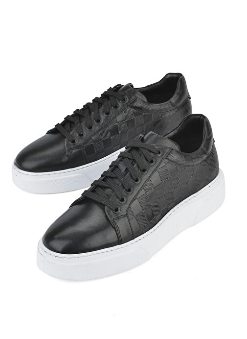 Ziya, Erkek Hakiki Deri Sneaker 1511026Z412 Siyah - Görsel 4