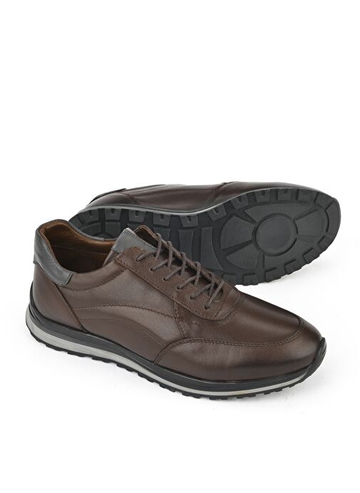 Ziya, Erkek Hakiki Deri Sneaker 1511002Z415 Kahve - Görsel 5