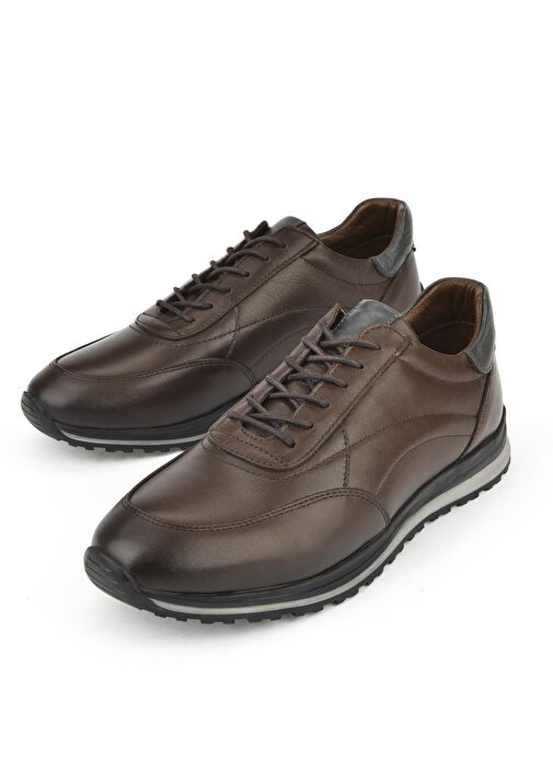 Ziya, Erkek Hakiki Deri Sneaker 1511002Z415 Kahve - Görsel 6